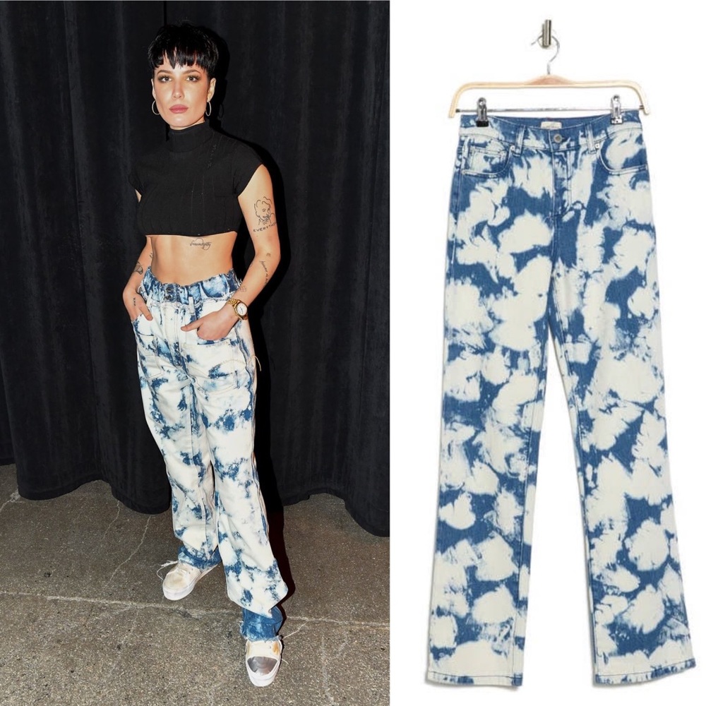 🎬 Alice + Olivia Bleached Marble Jeans
